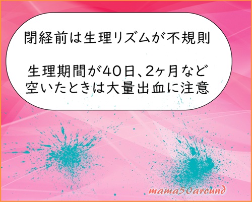 閉経前の不規則な生理周期に注意を促すイラスト